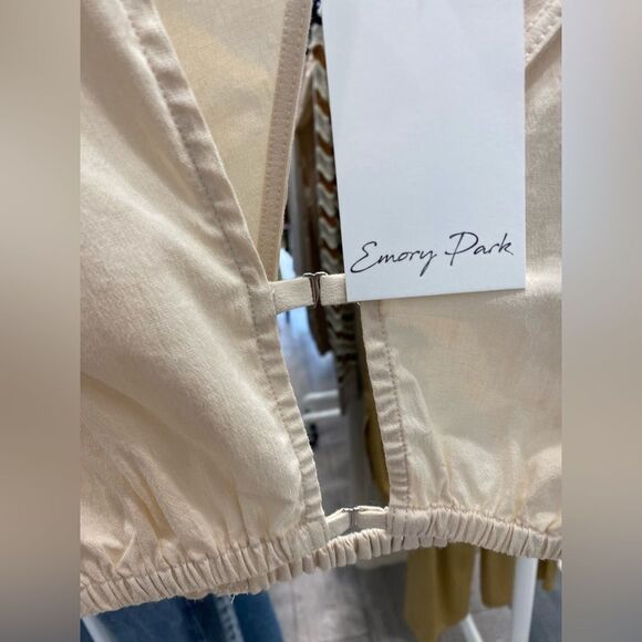 Emory park blouse short beige long-sleeved .NEW - Picture 11 of 11
